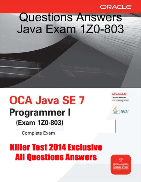 Questions Answers Java Exam 1Z0 803