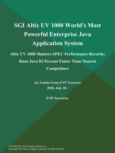SGI Altix UV 1000 Worlds Most Powerful Enterprise...