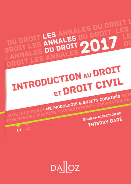 Annales Introduction au droit et droit civil 2017