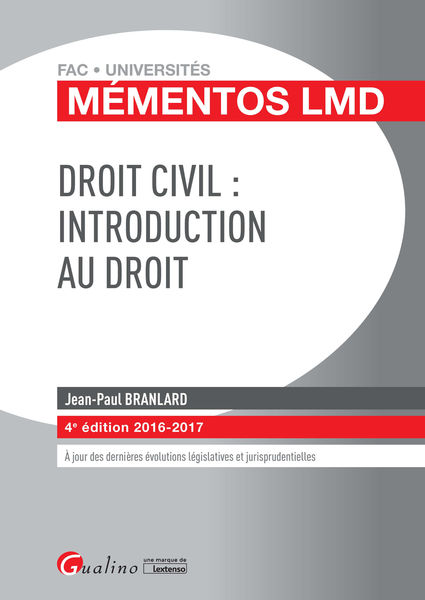 Mémentos LMD – Droit civil : Introduction au droit...