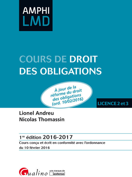 Cours de droit des obligations 2016 2017