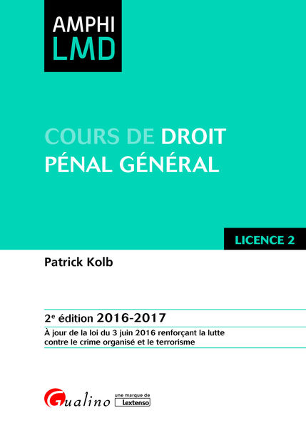 Cours de droit pénal général 2016 2017
