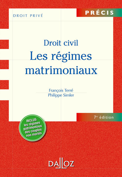 Droit civil. Les régimes matrimoniaux