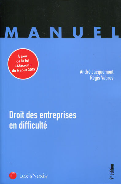 Droit des entreprises en difficulté   9e Edition