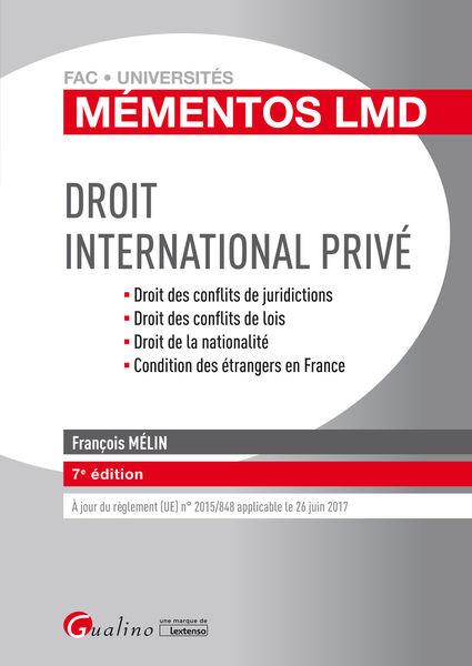 Mémentos LMD   Droit international privé 2016 2017