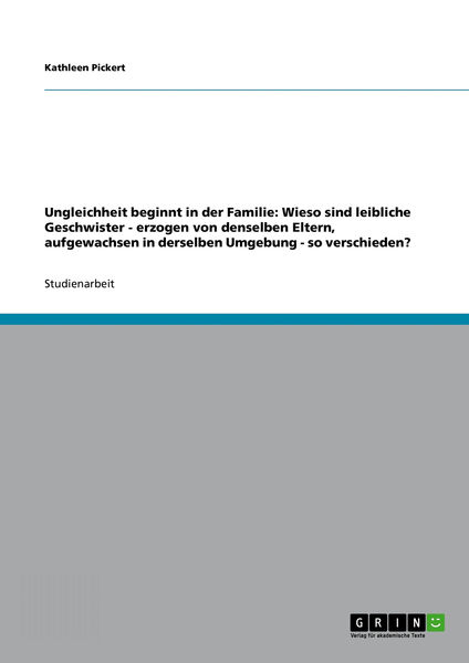 Ungleichheit beginnt in der Familie: Wieso sind le...
