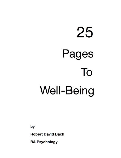 25 Pages to Well Being