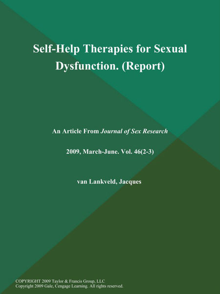 Self Help Therapies for Sexual Dysfunction (Report...