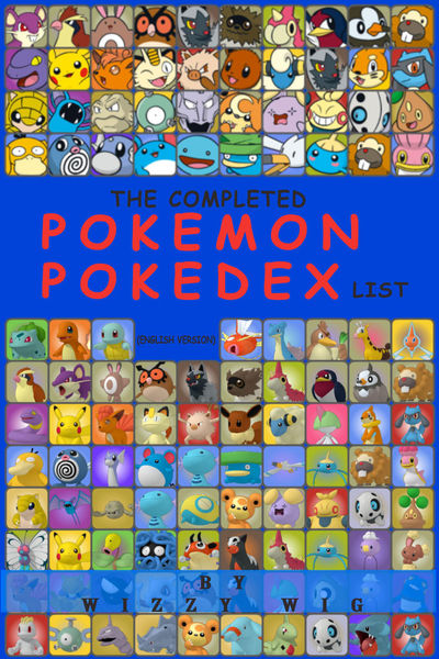 The Complete Pokemon Pokedex List (English Version...