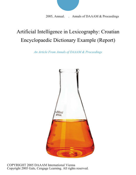 Artificial Intelligence in Lexicography: Croatian ...