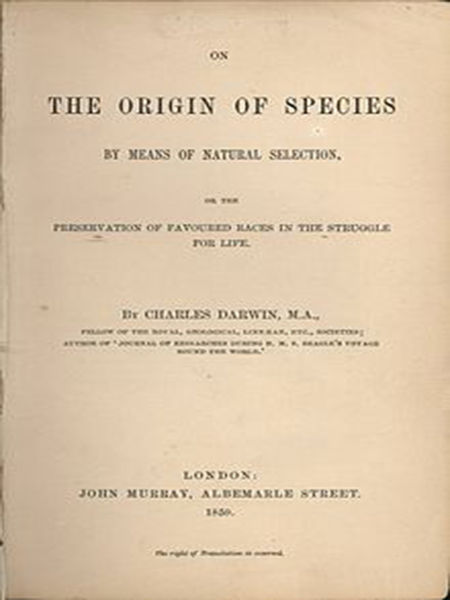 On The Origin of Species 1st Edition