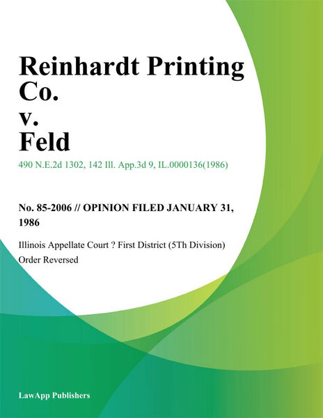 Reinhardt Printing Co. v. Feld