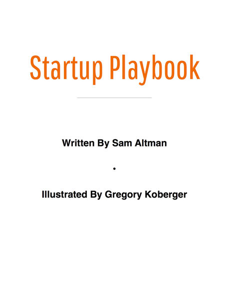 Startup Playbook