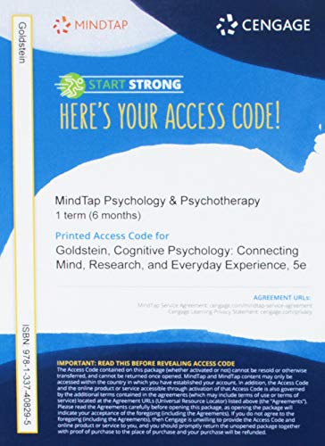 Bundle: Cognitive Psychology: Connecting Mind, Research, and Everyday Experience, Loose Leaf Version, 5th + MindTap Psychology, 1 term (6 months) Printed Access Card