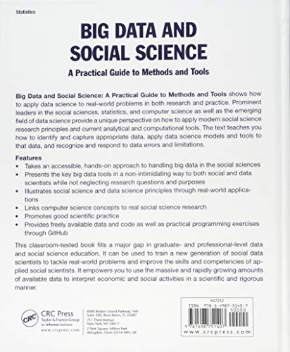 Big Data and Social Science: A Practical Guide to Methods and Tools (Chapman & Hall/CRC Statistics in the Social and Behavioral Sciences)
