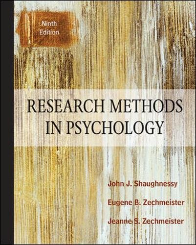 Research Methods In Psychology, 9th Edition